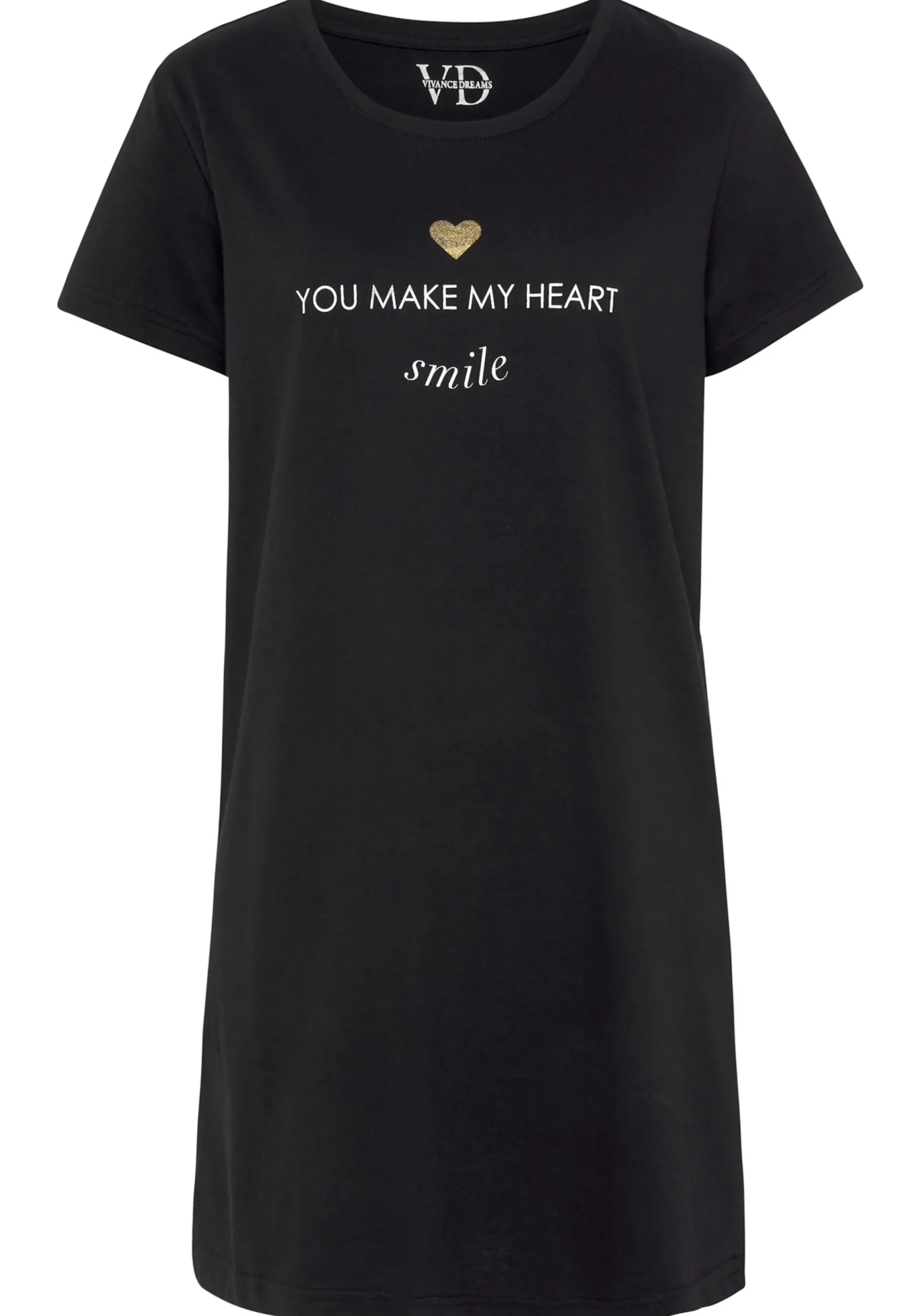 Nachtwäsche|Vivance Dreams Sleepshirt schwarz