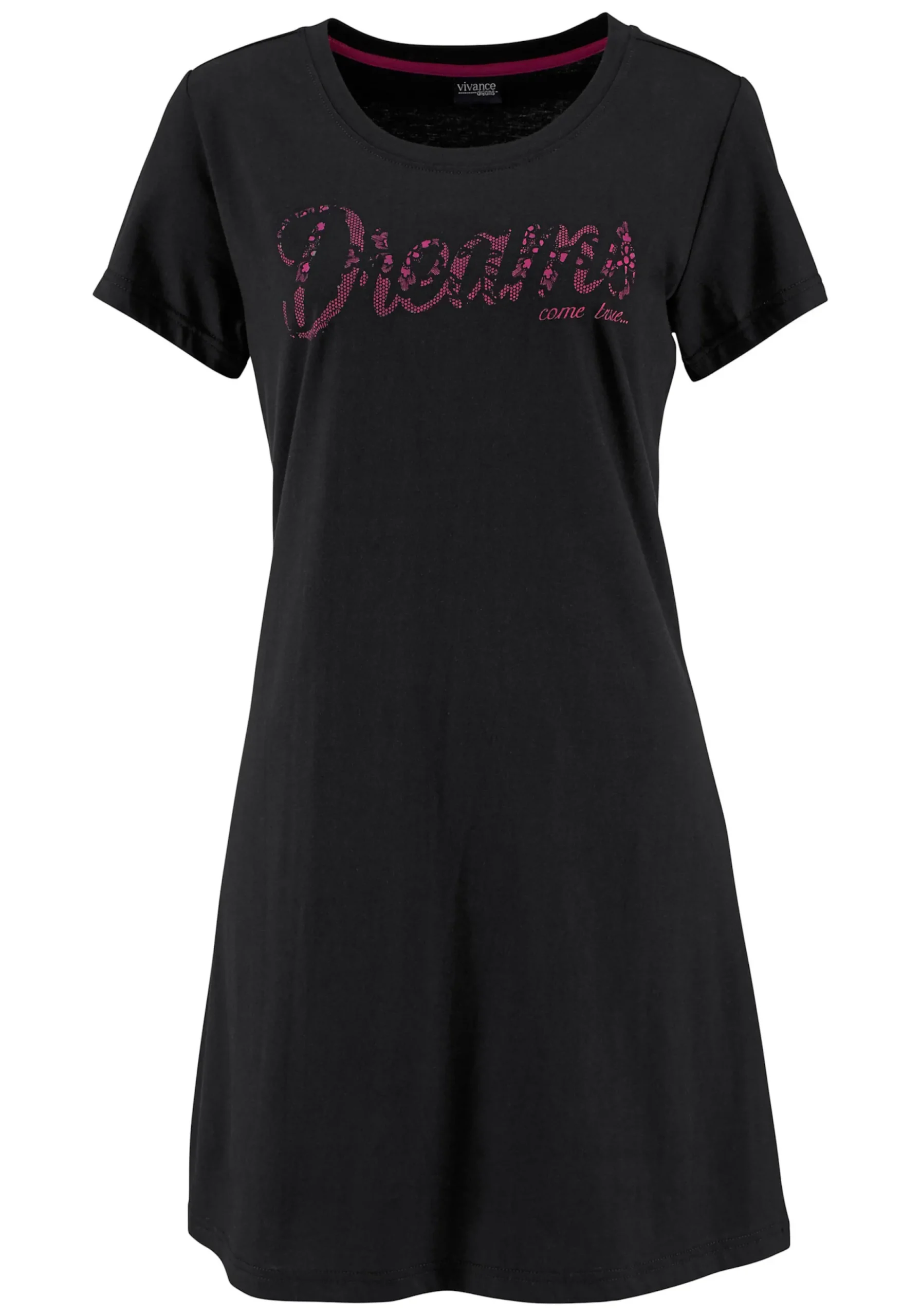 Homewear|Nachtwäsche|Vivance Dreams Sleepshirt pink,schwarz