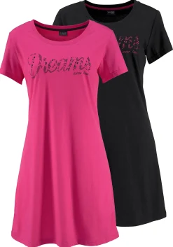 Homewear|Nachtwäsche|Vivance Dreams Sleepshirt pink,schwarz