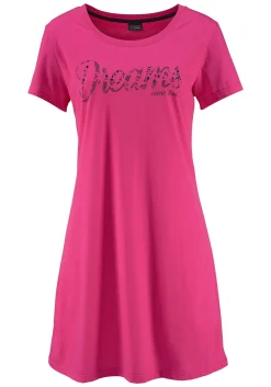 Homewear|Nachtwäsche|Vivance Dreams Sleepshirt pink,schwarz