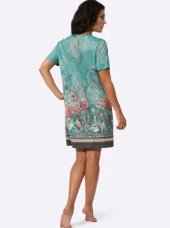 Nachtwäsche|wäschepur Sleepshirt salbei-bedruckt