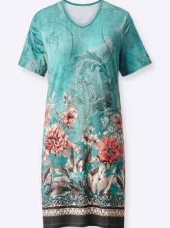 Nachtwäsche|wäschepur Sleepshirt salbei-bedruckt