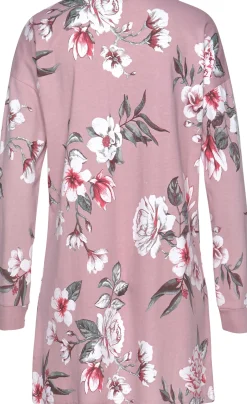 Nachtwäsche|Vivance Dreams Sleepshirt lila-schwarz-geblümt
