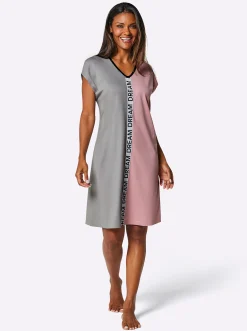 Nachtwäsche|wäschepur Sleepshirt steingrau-hortensie
