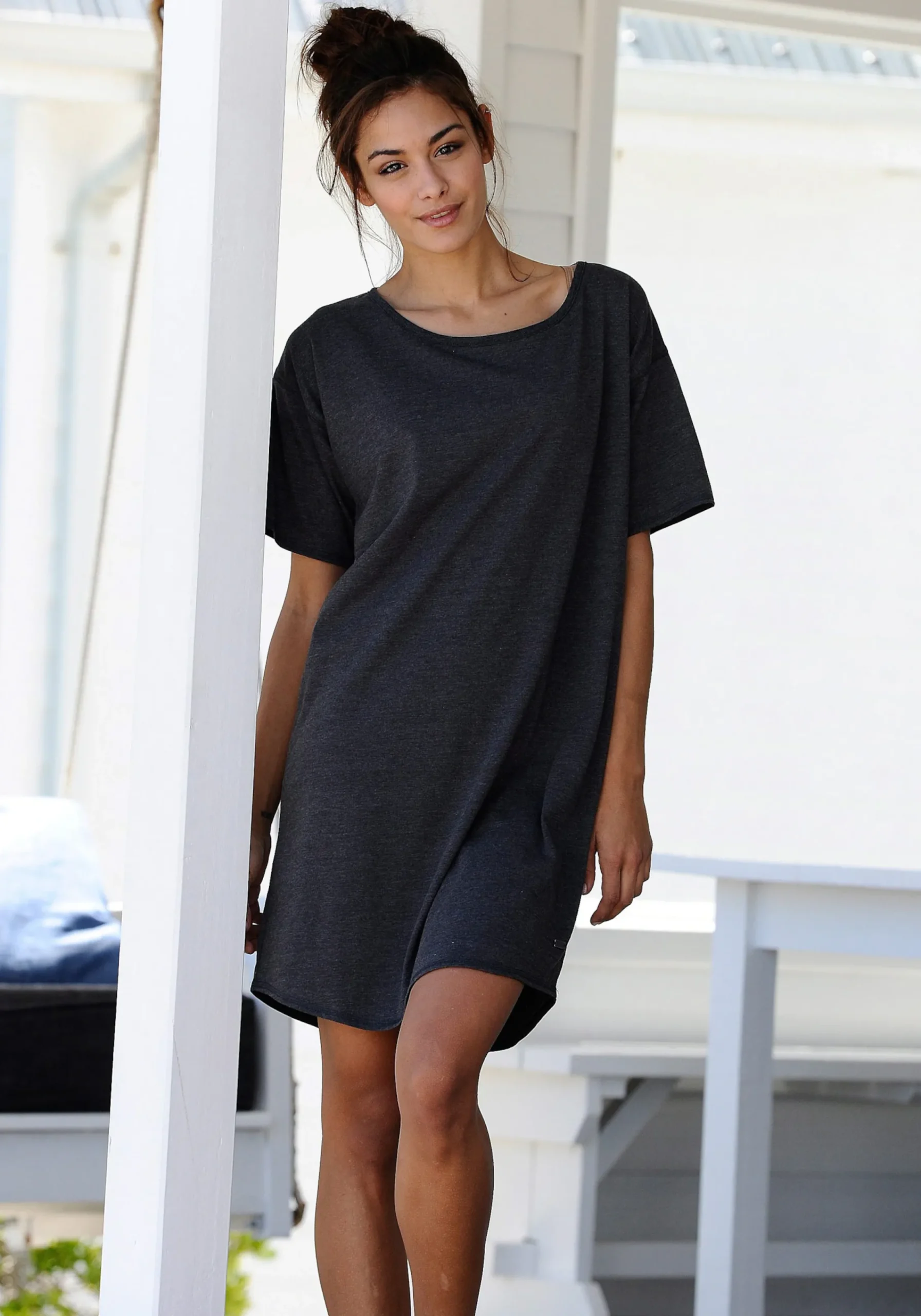 Nachtwäsche|Arizona Sleepshirt anthrazit-meliert