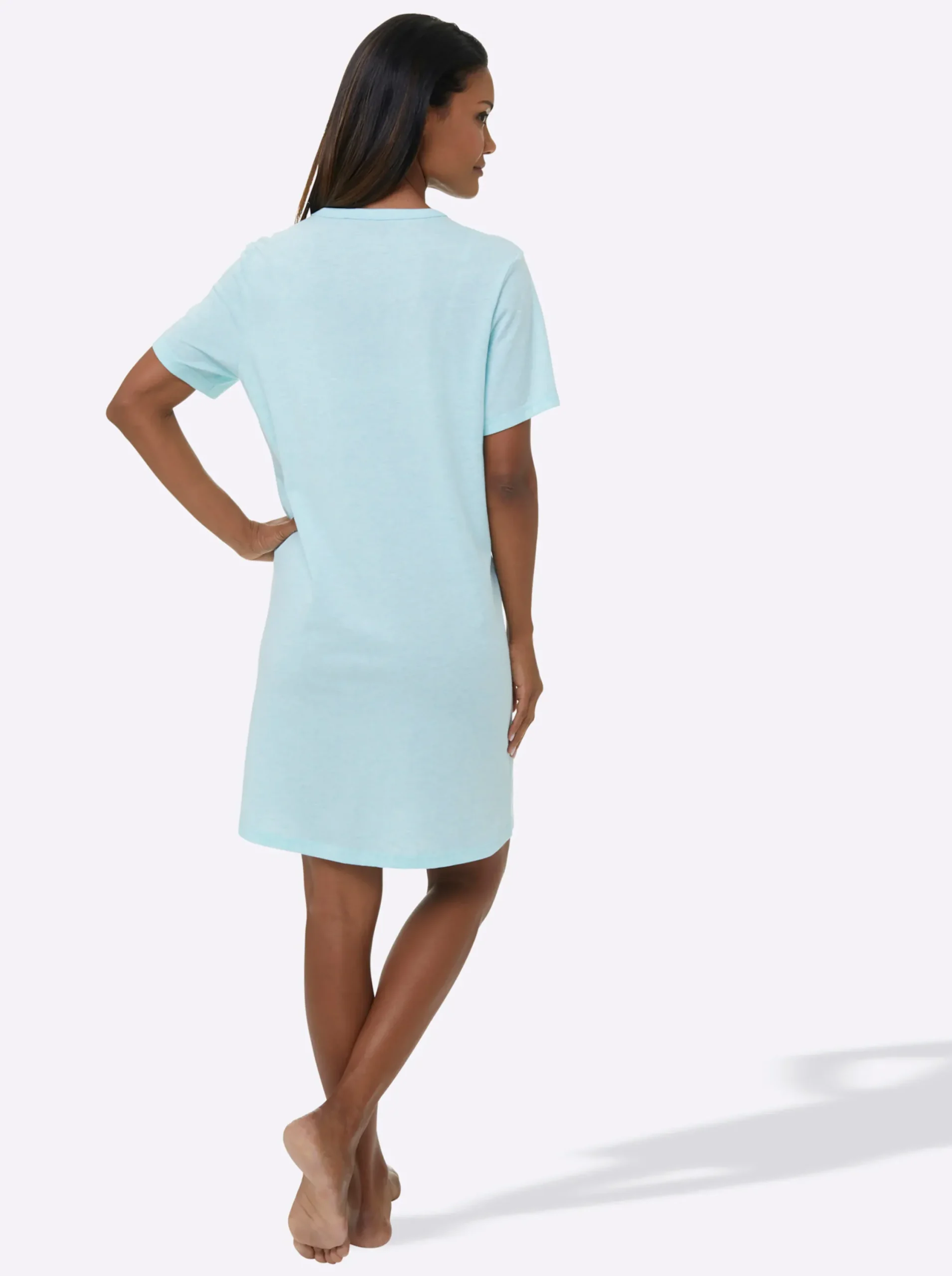 Nachtwäsche|wäschepur Sleepshirts mint-meliert+orange-meliert