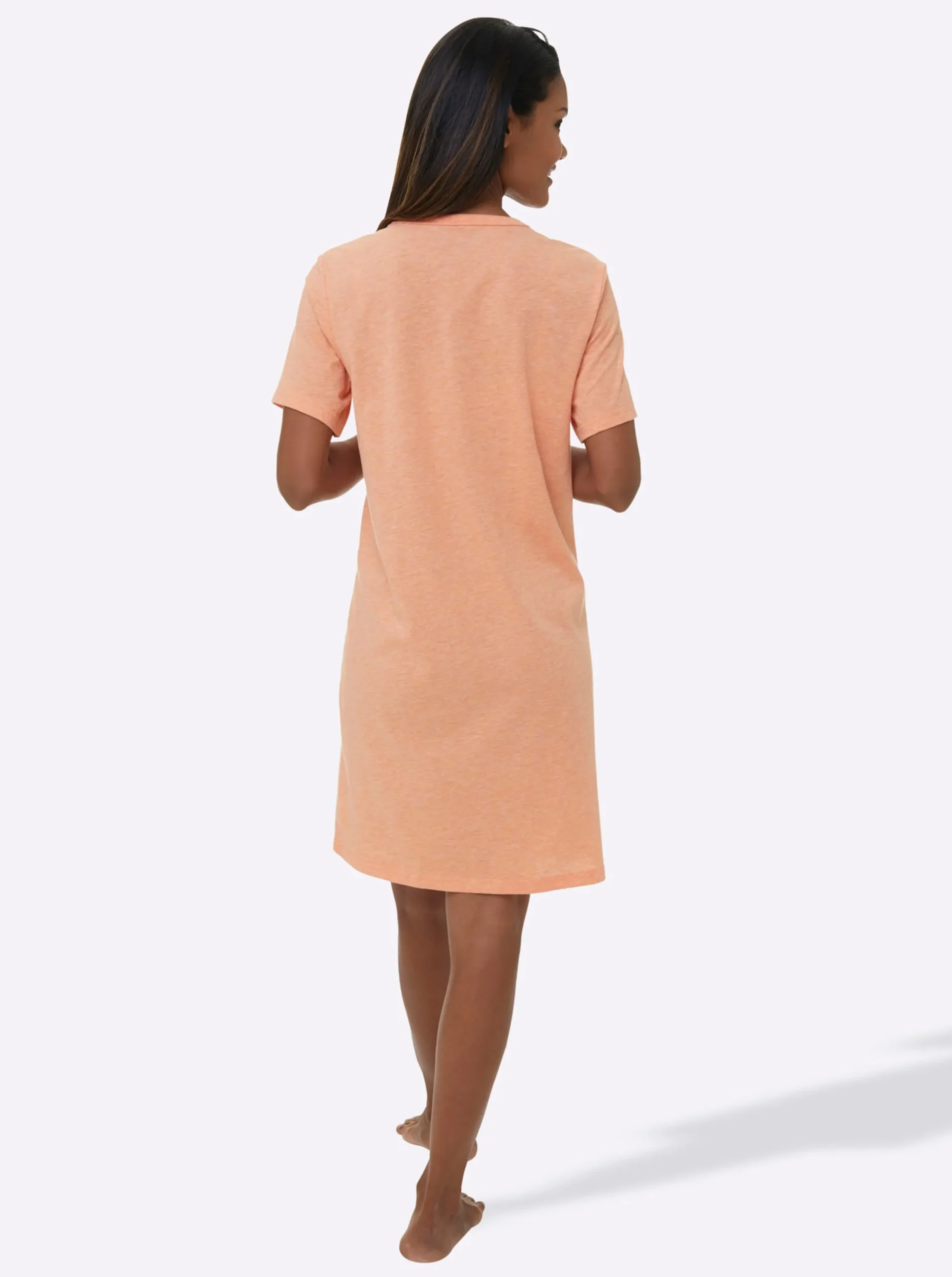 Nachtwäsche|wäschepur Sleepshirts mint-meliert+orange-meliert