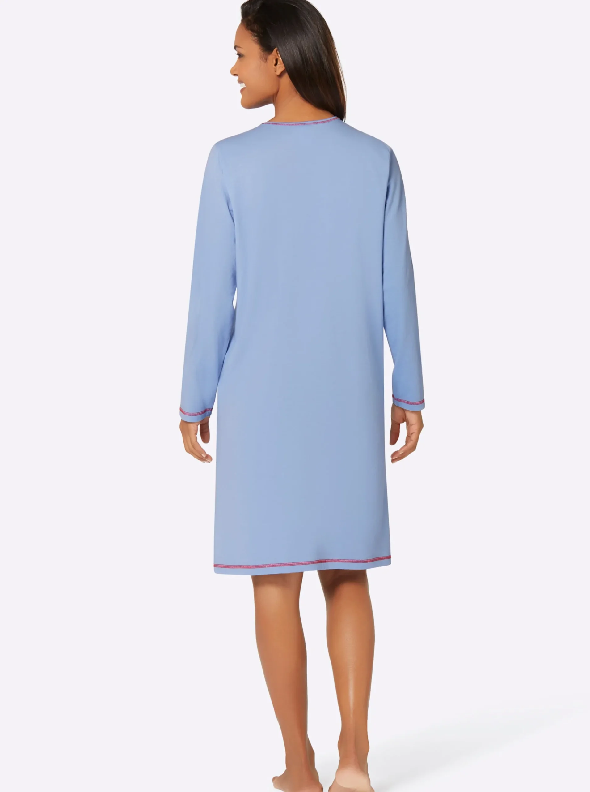 Nachtwäsche|wäschepur Sleepshirts blau-bedruckt+blau
