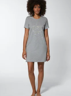 Nachtwäsche|wäschepur Sleepshirts zitrone-meliert+grau-meliert