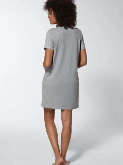 Nachtwäsche|wäschepur Sleepshirts zitrone-meliert+grau-meliert