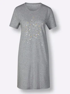 Nachtwäsche|wäschepur Sleepshirts zitrone-meliert+grau-meliert