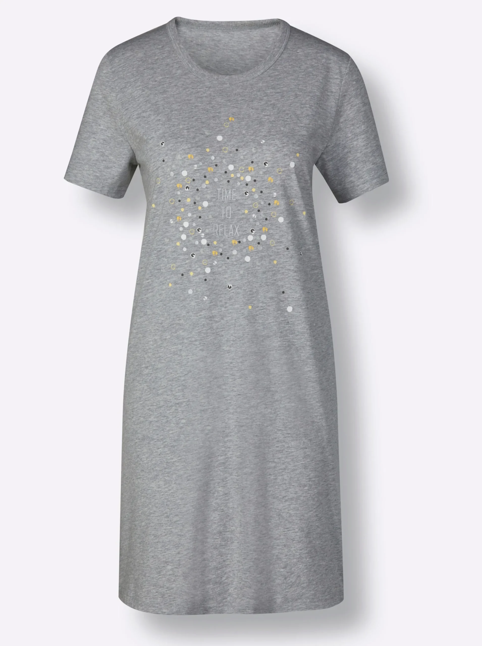 Nachtwäsche|wäschepur Sleepshirts zitrone-meliert+grau-meliert