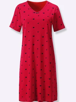 Nachtwäsche|wäschepur Sleepshirts rot+schwarz