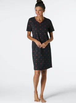 Nachtwäsche|wäschepur Sleepshirts rot+schwarz
