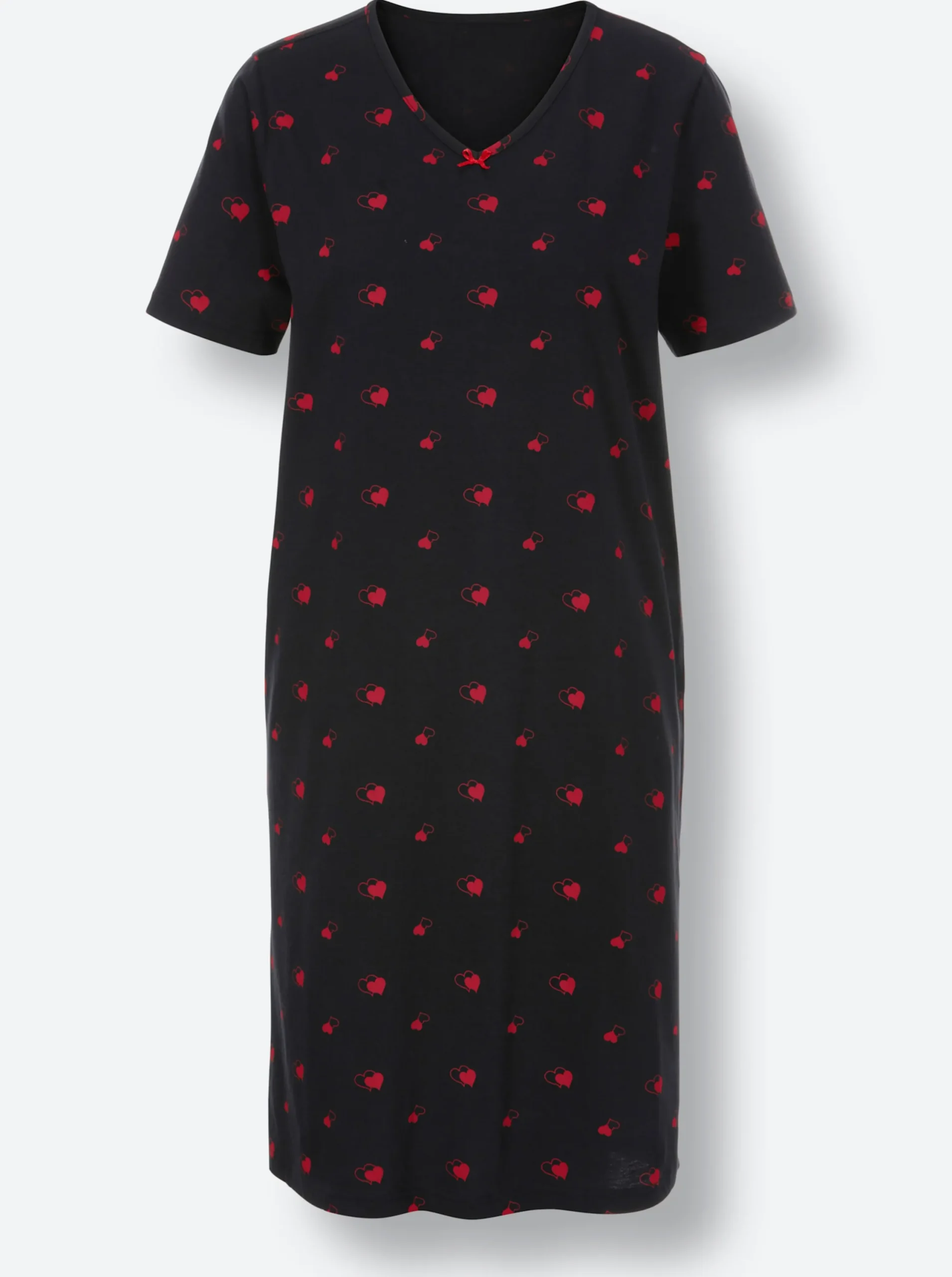 Nachtwäsche|wäschepur Sleepshirts rot+schwarz