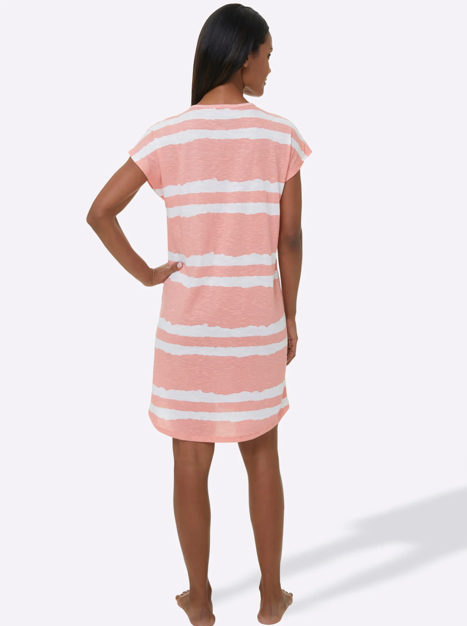 Nachtwäsche|wäschepur Sleepshirts bleu+apricot