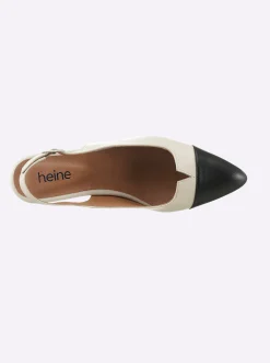 Ballerinas|heine Slingballerina champagner-schwarz