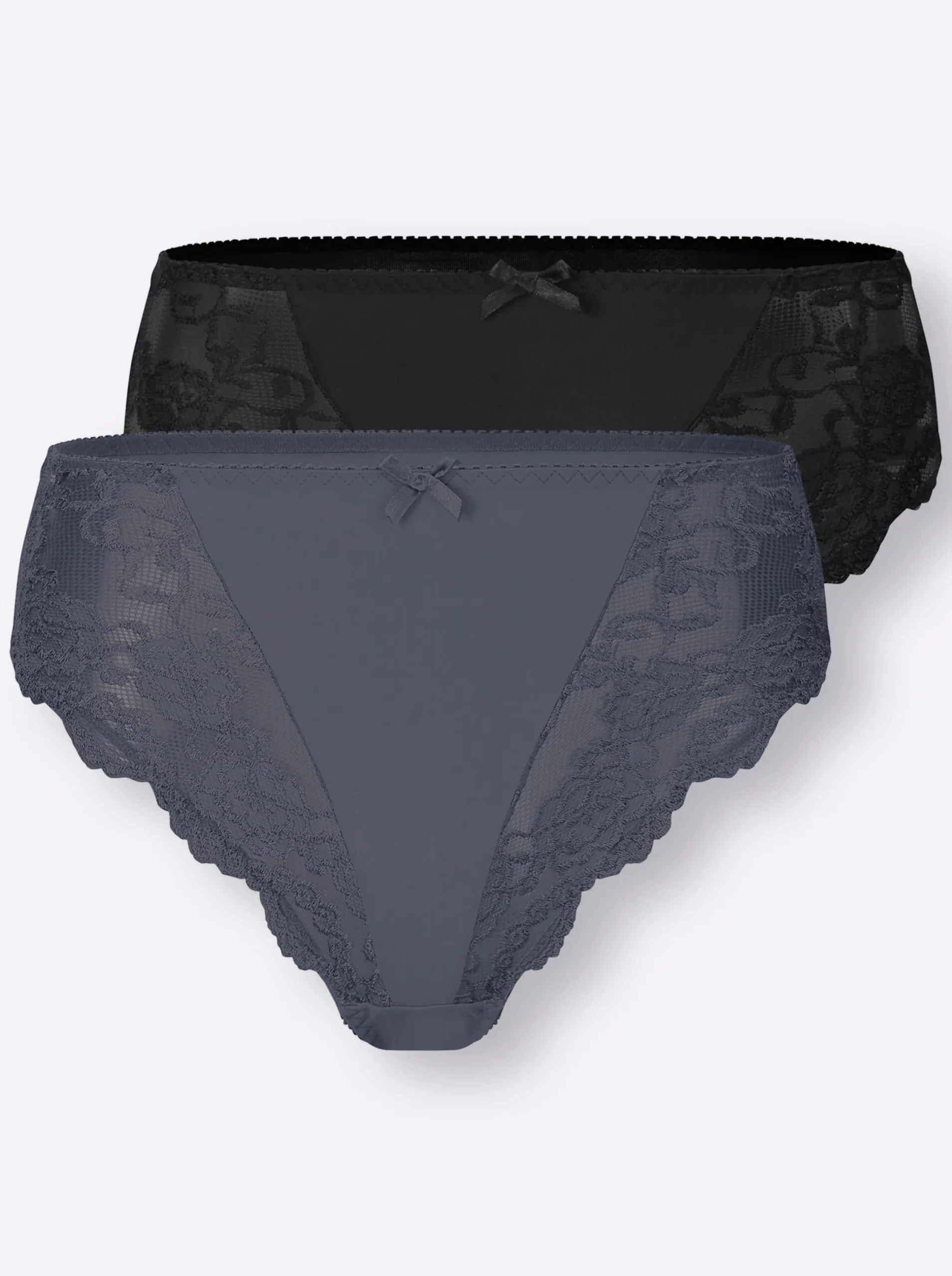Unterhosen|Sassa Slip schwarz+anthrazit