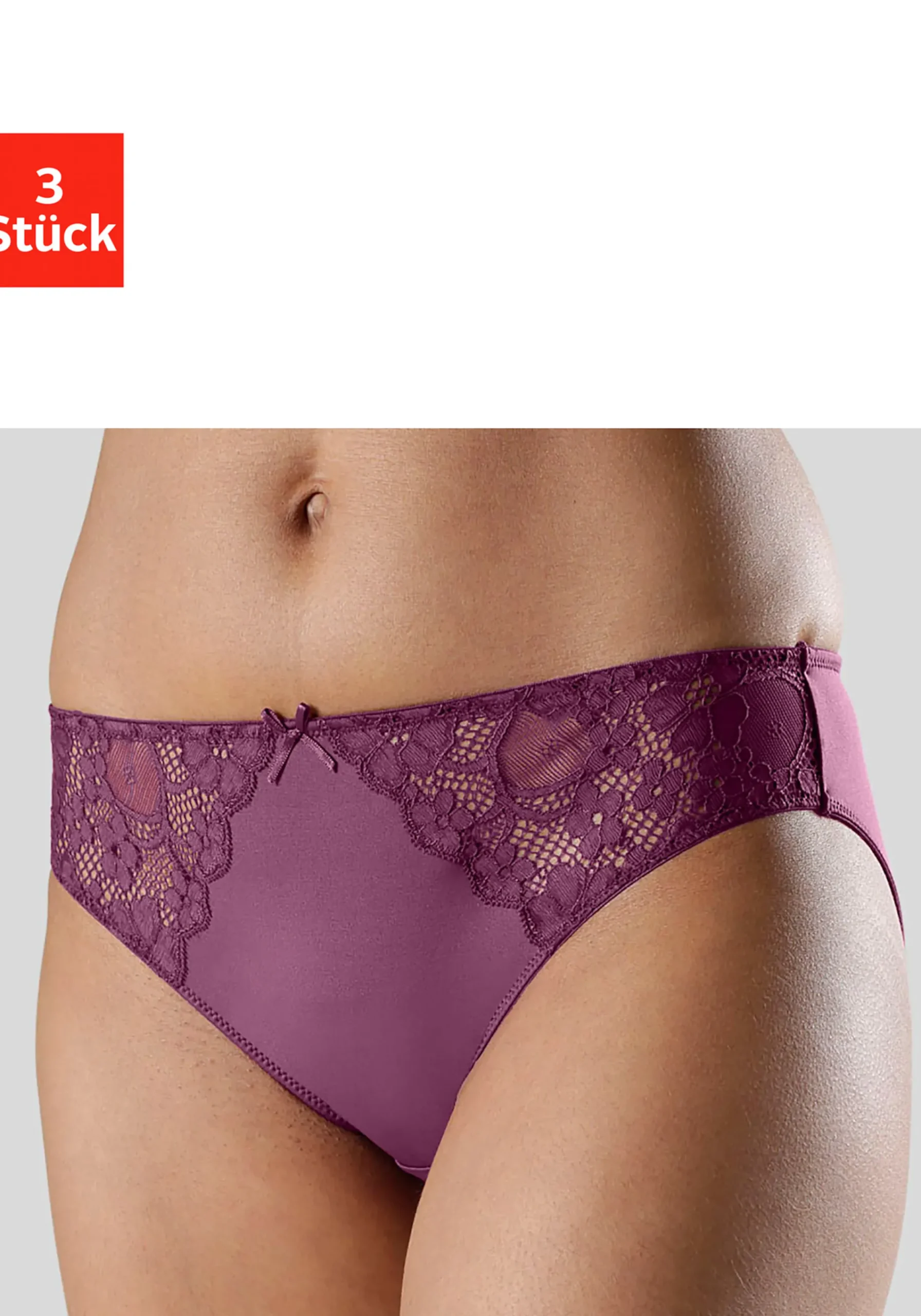 Unterhosen|petite fleur Slip beere+creme+schwarz