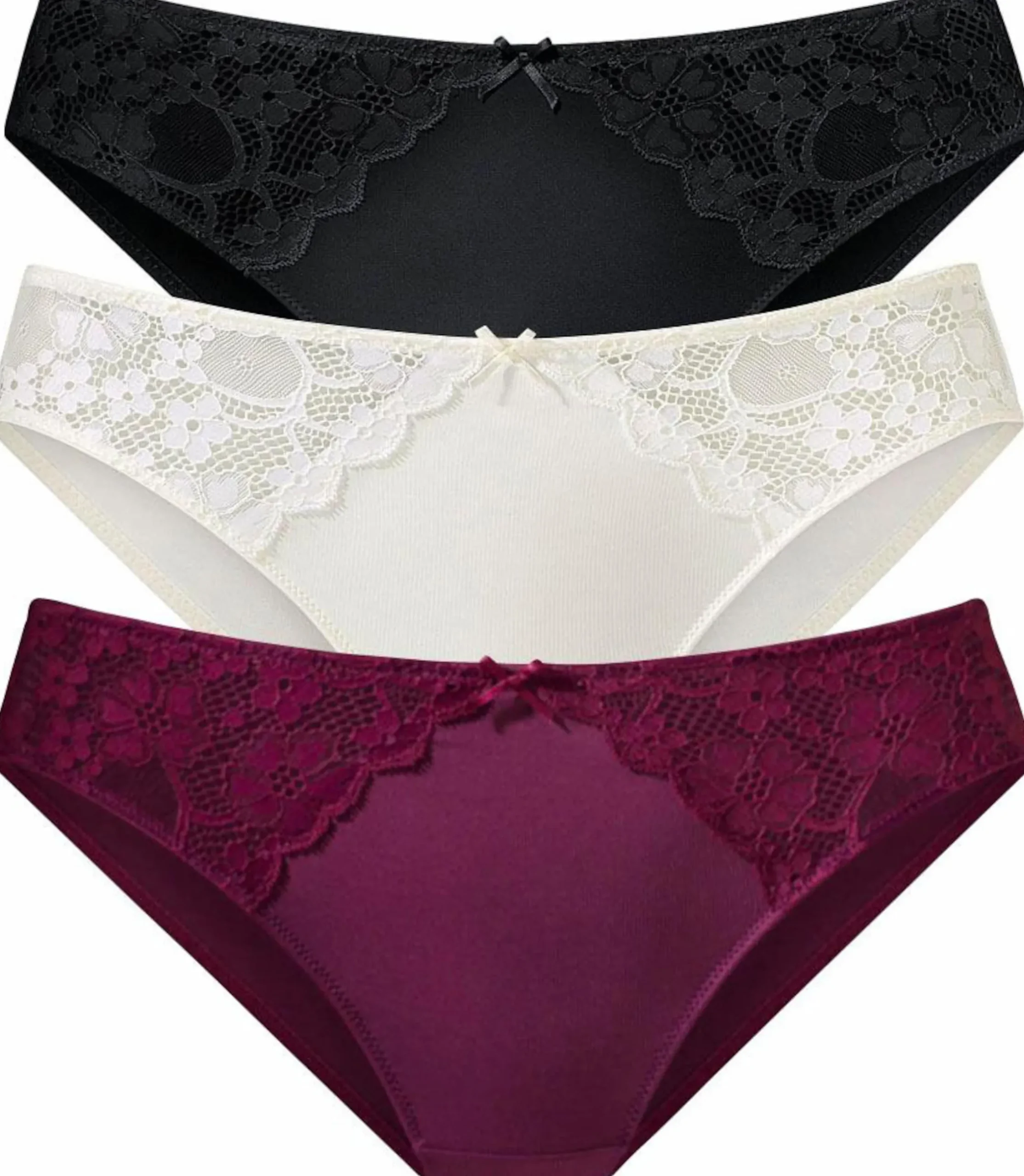 Unterhosen|petite fleur Slip beere+creme+schwarz