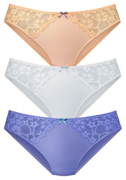 Unterhosen|petite fleur Slip blau+mandarine+weiß