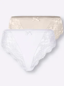 Unterhosen|Sassa Slip weiß+puder