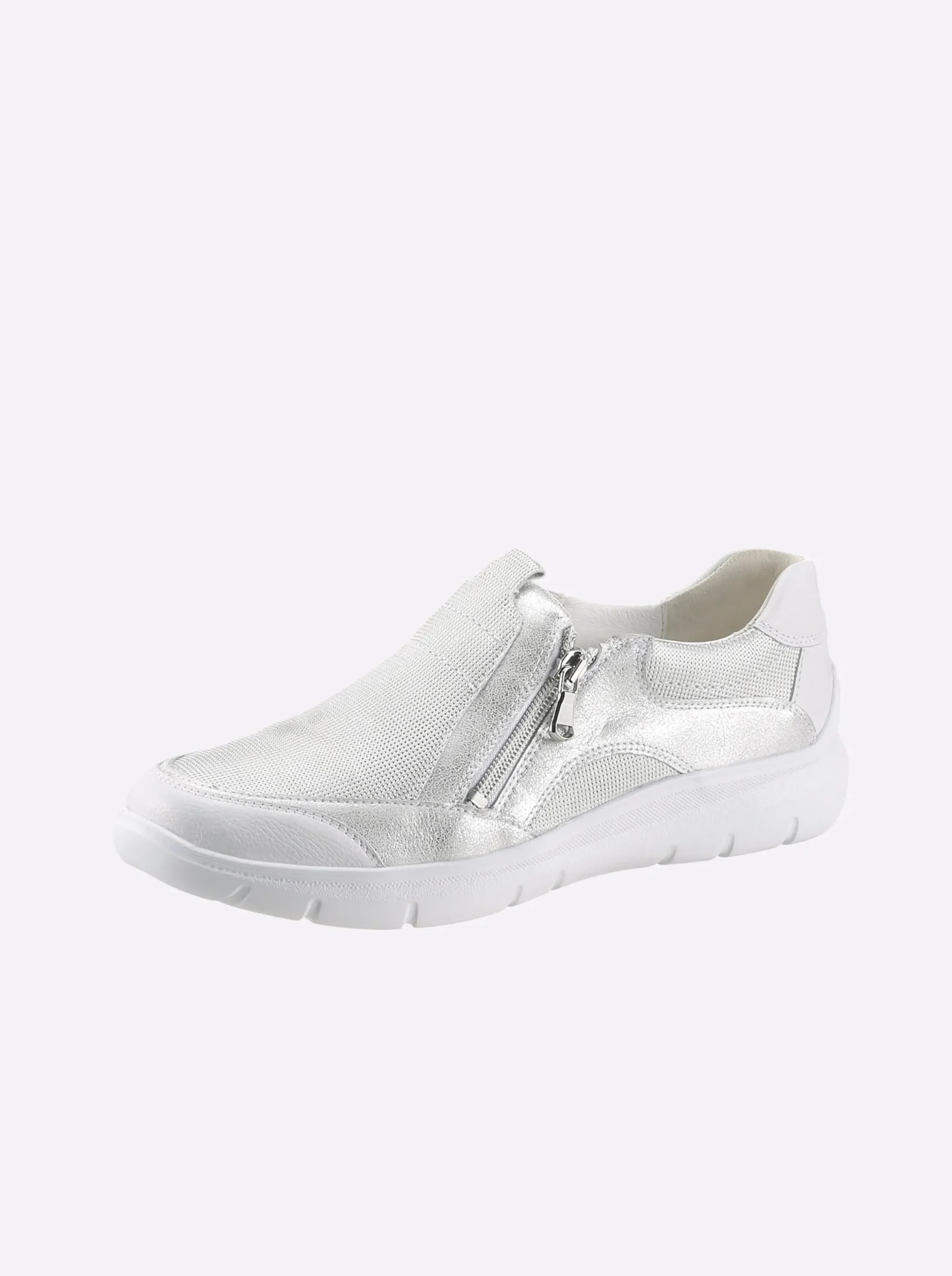 Mokassins & Slippers|Waldläufer Slipper silberfarben