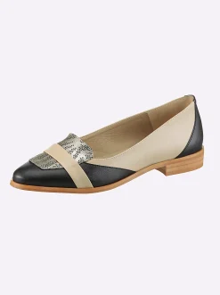Mokassins & Slippers|heine Slipper sand-schwarz