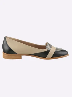 Mokassins & Slippers|heine Slipper sand-schwarz