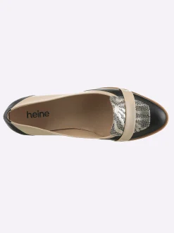 Mokassins & Slippers|heine Slipper sand-schwarz