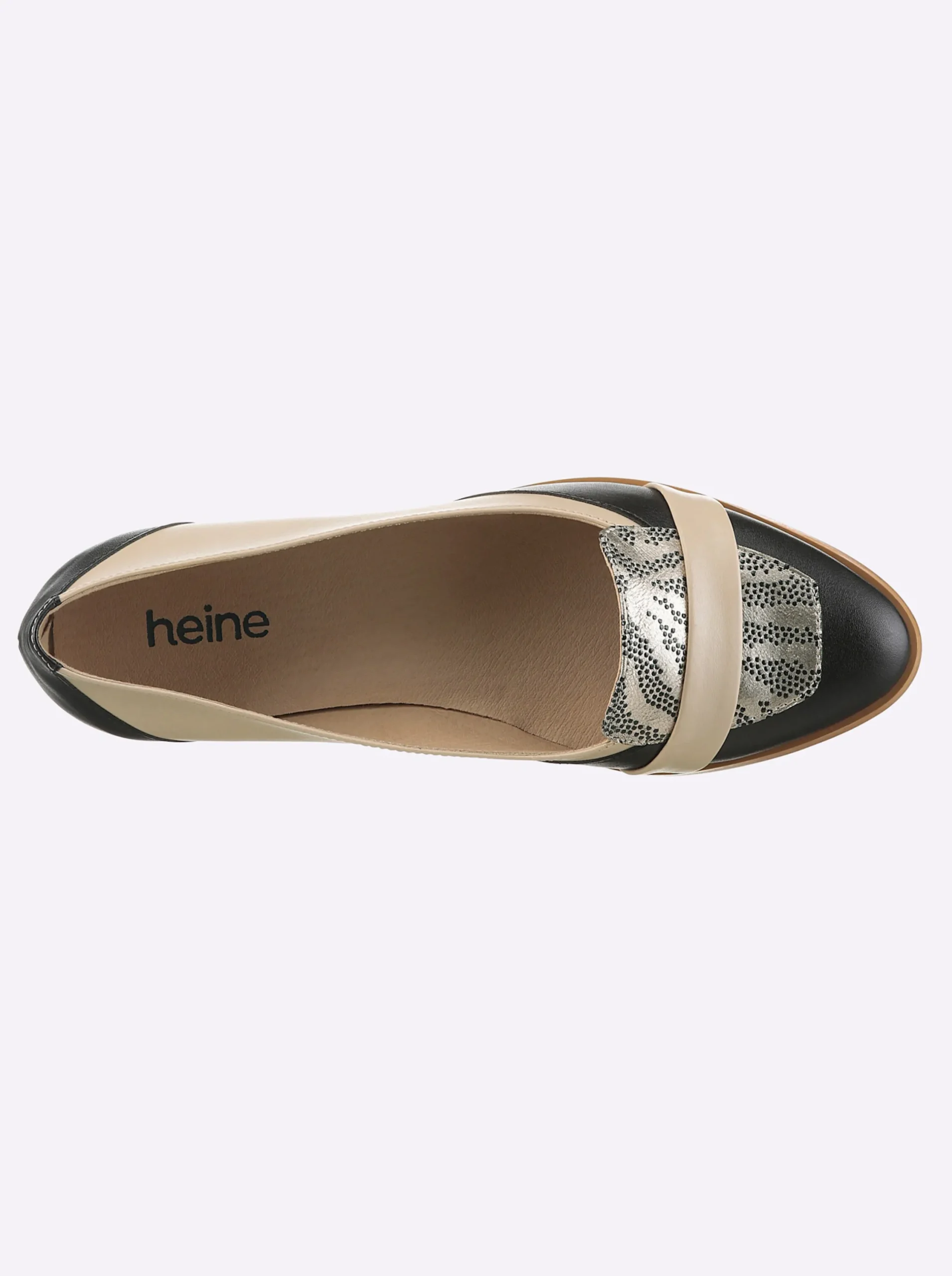 Mokassins & Slippers|heine Slipper sand-schwarz