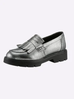 Mokassins & Slippers|heine Slipper silbergrau