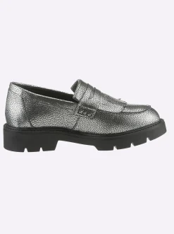 Mokassins & Slippers|heine Slipper silbergrau