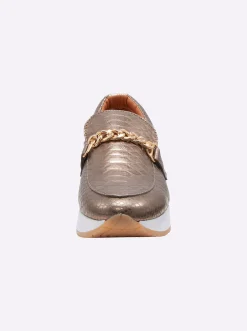 Mokassins & Slippers|heine Slipper khaki-metallic