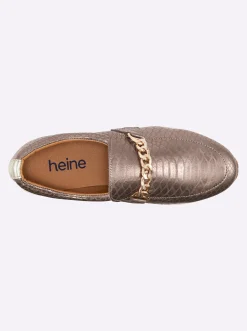 Mokassins & Slippers|heine Slipper khaki-metallic