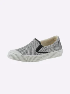 Mokassins & Slippers|heine Slipper weiß-schwarz