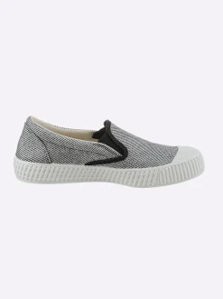 Mokassins & Slippers|heine Slipper weiß-schwarz
