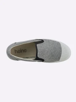 Mokassins & Slippers|heine Slipper weiß-schwarz