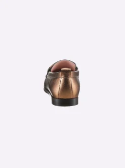 Mokassins & Slippers|heine Slipper cognac-metallic