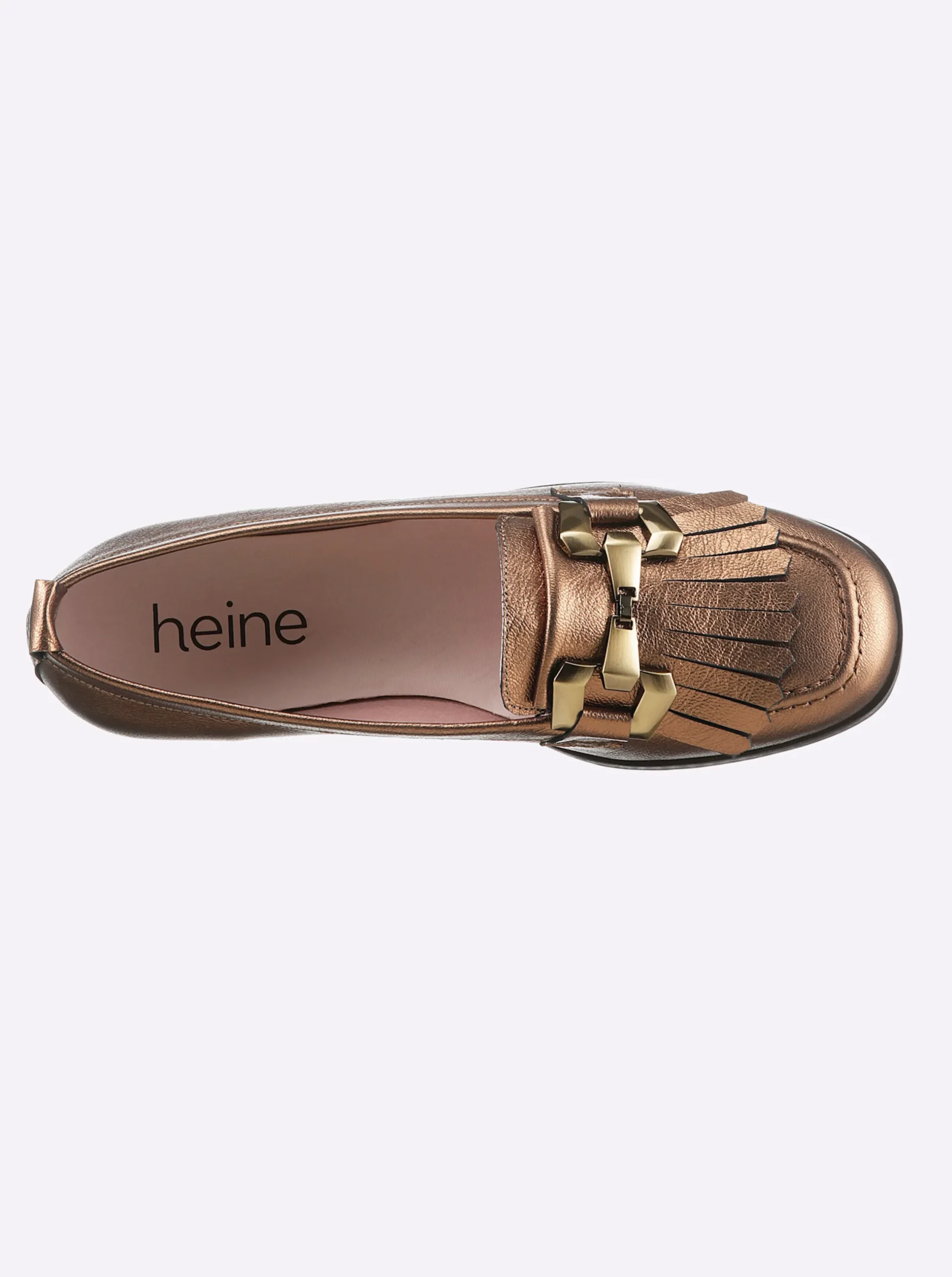 Mokassins & Slippers|heine Slipper cognac-metallic