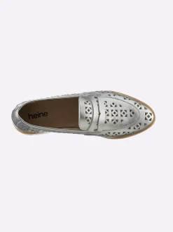 Mokassins & Slippers|heine Slipper silberfarben