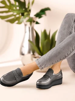 Mokassins & Slippers|heine Slipper grau