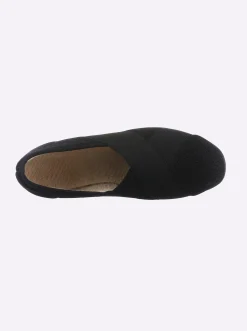 Mokassins & Slippers| Slipper aus Textil schwarz