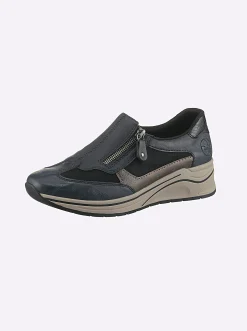 Mokassins & Slippers|Rieker Slipper für kräftige Füße jeansblau