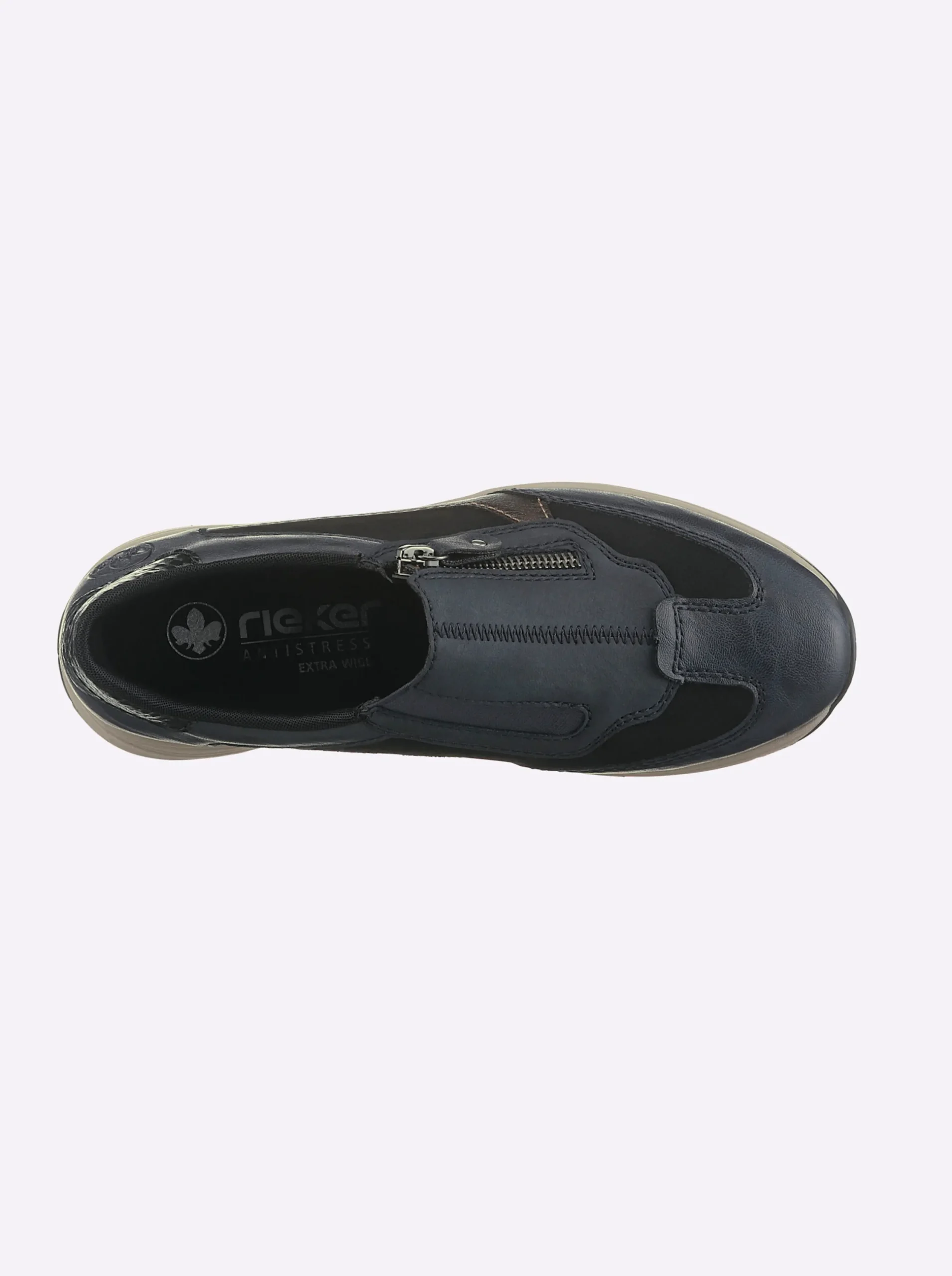 Mokassins & Slippers|Rieker Slipper für kräftige Füße jeansblau