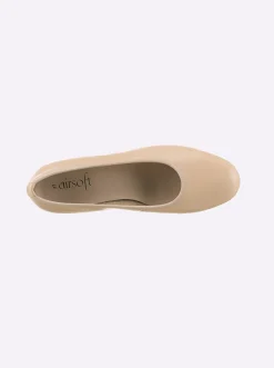 Mokassins & Slippers|airsoft comfort+ Slipper mit elastischem Einsatz beige