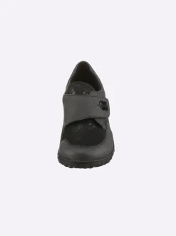Mokassins & Slippers|Rieker Slipper mit Klettverschluss grau