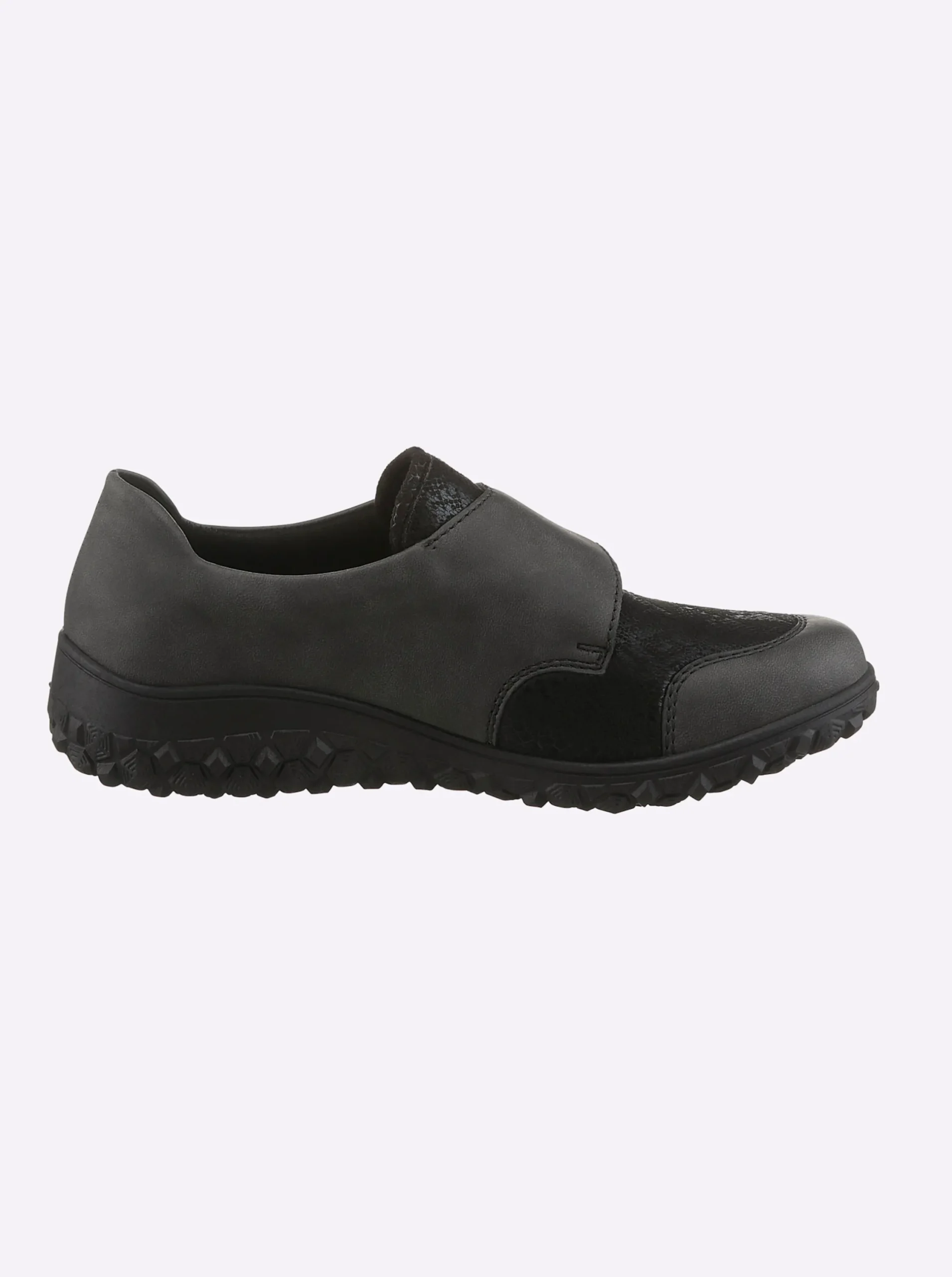 Mokassins & Slippers|Rieker Slipper mit Klettverschluss grau