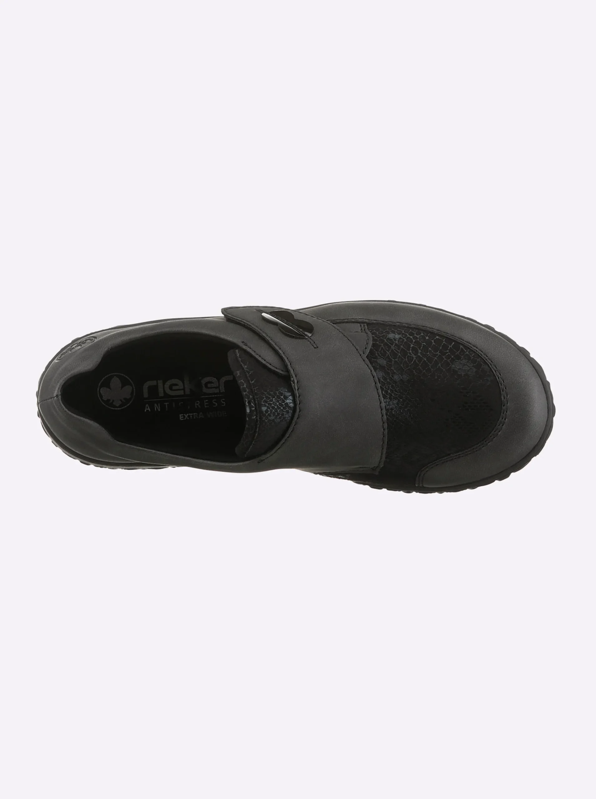 Mokassins & Slippers|Rieker Slipper mit Klettverschluss grau