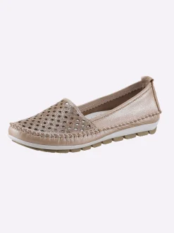 Mokassins & Slippers|Gemini Slipper mit Leder-Wechselfußbett puder-meliert